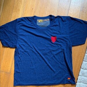 Aviator Nation Navy T-Shirt with Red Heart Patch M